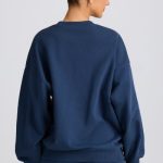 Oversized Crew-Neck Sweatshirt in Dark Navy - Image 2