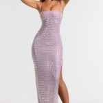 Embellished Square Neck Evening Gown in Lilac - Image 5