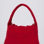 Drawstring Puffer Tote Bag in Cherry Red - Image 4