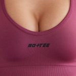 Plunge Neck Sports Bra in Dark Rose - Image 4