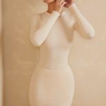 Low Rise Bodycon Mini Skirt in Ivory - Image 7
