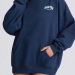 Oversized Hoodie in Dark Navy - Image 5