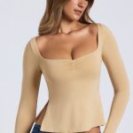 Modal Sweetheart-Neck Top in Sand - Image 5