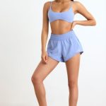 Elasticated Mini Shorts in Lavender Blue