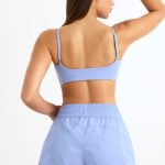Elasticated Mini Shorts in Lavender Blue - Image 2