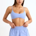 Elasticated Mini Shorts in Lavender Blue - Image 5