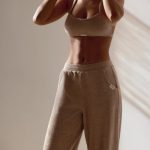 Terry Towelling Scoop-Neck Bralette in Mocha Brown