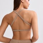 Terry Towelling Scoop-Neck Bralette in Mocha Brown - Image 2