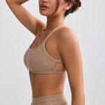 Terry Towelling Scoop-Neck Bralette in Mocha Brown - Image 3
