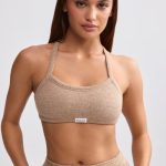 Terry Towelling Scoop-Neck Bralette in Mocha Brown - Image 6
