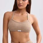 Terry Towelling Scoop-Neck Bralette in Mocha Brown - Image 7