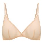 Soft Mesh Single Layer Triangle Bra in Beige - Image 2