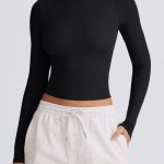 Ribbed Modal Long-Sleeve Top in Black - Image 4
