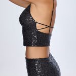 Embellished Open-Back Top in Black - Image 3