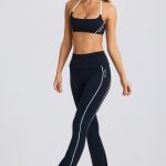 Soft Active Foldover Flared Trousers in Black