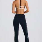 Soft Active Foldover Flared Trousers in Black - Image 2