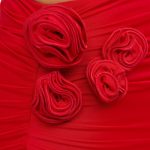 Slinky Jersey Rose Detail Mid-Rise Maxi Skirt in Scarlet Red - Image 4