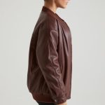 Faux Leather Jacket in Brown - Image 3
