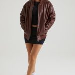 Faux Leather Jacket in Brown - Image 10