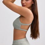 Terry Towelling Scoop-Neck Bralette in Sage Grey - Image 3