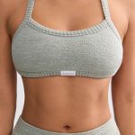 Terry Towelling Scoop-Neck Bralette in Sage Grey - Image 4