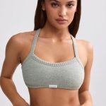 Terry Towelling Scoop-Neck Bralette in Sage Grey - Image 7
