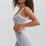 Soft Active Contrast-Trim Mini Shorts in Ice Grey - Image 3