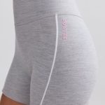 Soft Active Contrast-Trim Mini Shorts in Ice Grey - Image 4