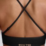 Super Sculpt Seamless Cross-Back Sports Bra in Black - Image 5