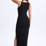 Plunge Cut-Out Maxi Dress in Black - Image 2