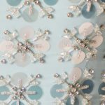 Hand Embellished Bandeau Corset Crop Top in Blue - Image 5