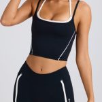 Soft Active Layered Cropped Tank Top in Black - Image 4