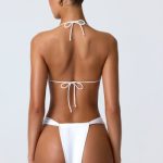 Ruched Cheeky Bikini Bottoms in White - Image 2