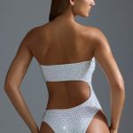 Embellished Cut-Out Cheeky One-Piece Swimsuit in White - Image 2