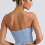 Bandeau Crop Top in Washed Blue - Image 2