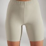 Soft Cotton Biker Shorts in Limestone - Image 4