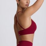 Super Sculpt Seamless Cross-Back Sports Bra in Burgundy - Image 4