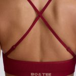 Super Sculpt Seamless Cross-Back Sports Bra in Burgundy - Image 6