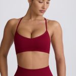 Super Sculpt Seamless Cross-Back Sports Bra in Burgundy - Image 8