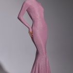 Embellished Long Sleeve Evening Gown in Light Pink - Image 3