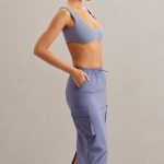 Cargo Maxi Skirt in Dusty Blue - Image 3
