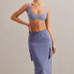 Cargo Maxi Skirt in Dusty Blue - Image 6