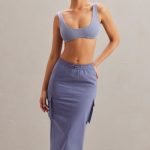 Cargo Maxi Skirt in Dusty Blue - Image 7
