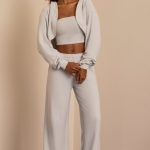 Brushed Jersey Wide-Leg Joggers in Fog Grey - Image 9