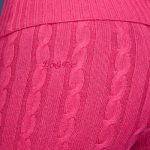 Cable-Knit Flared Trousers in Hot Pink - Image 4