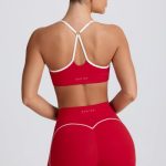Soft Active Sweetheart-Neck Sports Bra in Hot Red - Image 2