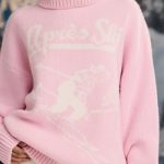 Oversized Chunky-Knit Turtleneck Jumper in Pastel Pink - Image 4