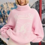 Oversized Chunky-Knit Turtleneck Jumper in Pastel Pink - Image 8