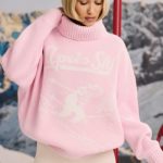 Oversized Chunky-Knit Turtleneck Jumper in Pastel Pink - Image 9