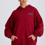 Oversized Hoodie in Burgundy - Image 2